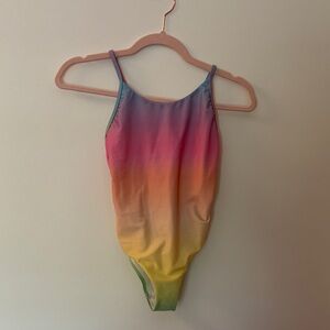 Molo Gradient Kids Swim One Piece - Pink, Orange, Yellow, Green